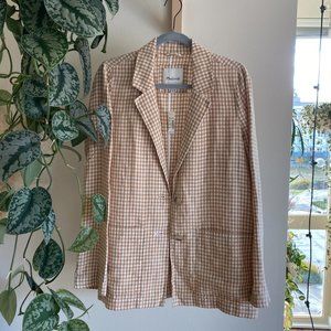 NWT - Madewell LINEN DORSET BLAZER IN GINGHAM CHECK